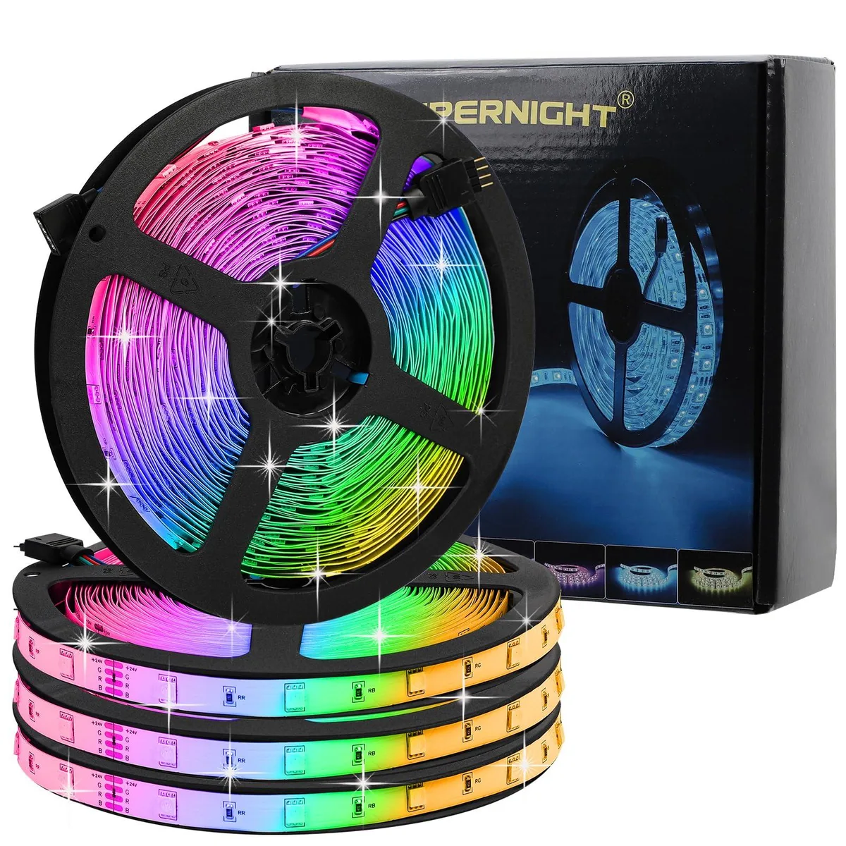KEHIPI KEHIPI Waterproof LED Strip Lights 4 Rolls 32.8FT 300 LEDs RGB Music Sync string light — product photo
