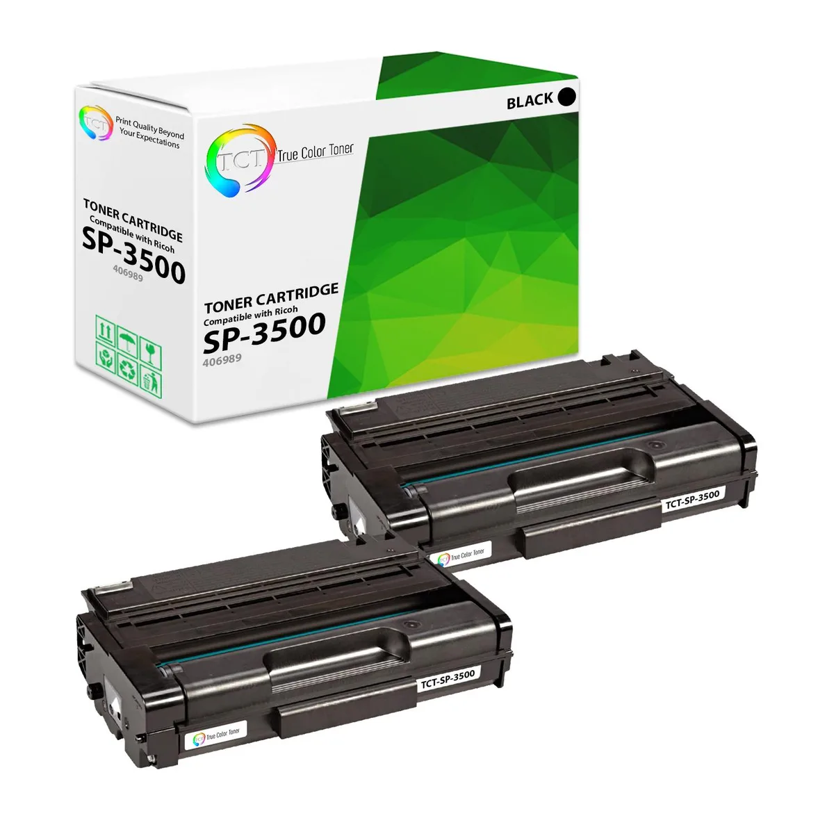 True Color Toner True Color Toner 406989 Black Toner Cartridge 2 Pack 6400 Pages — product photo