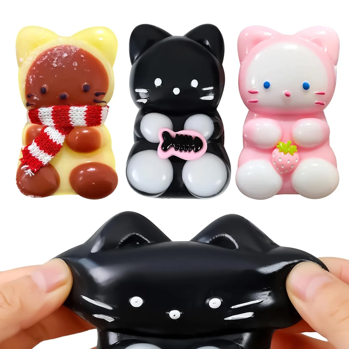  3pc Taba Squishy Cat Stress Relief Toys — product photo