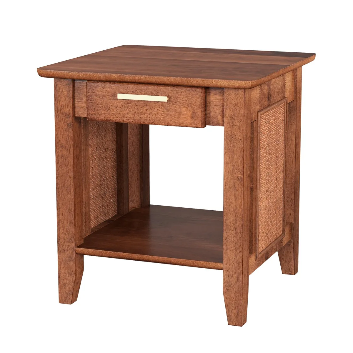 SlickBlue SlickBlue Rattan Nightstand Walnut 20" x 20" x 22 — product photo