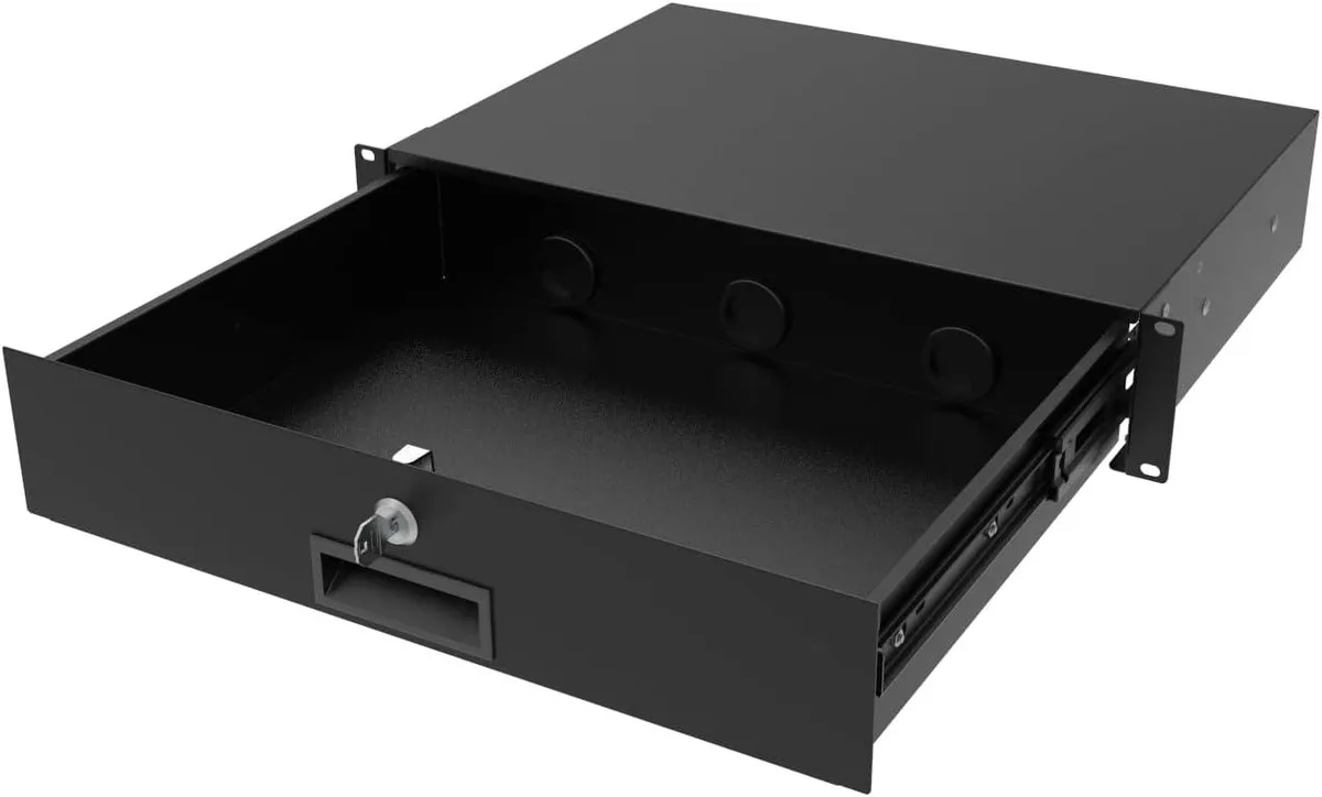 PISKEKAT PISKEKAT 2U 19" Rack Mount Lockable Drawer 12.6" Depth — product photo