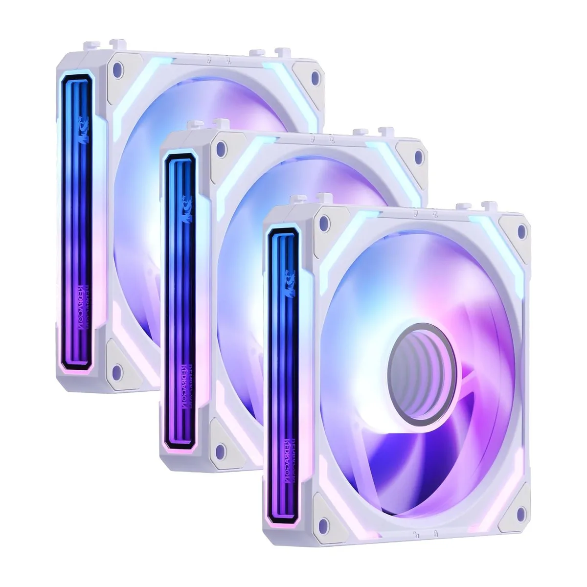 Redragon Redragon GCF012 120mm ARGB PWM Case Fan 3 Pack White — product photo