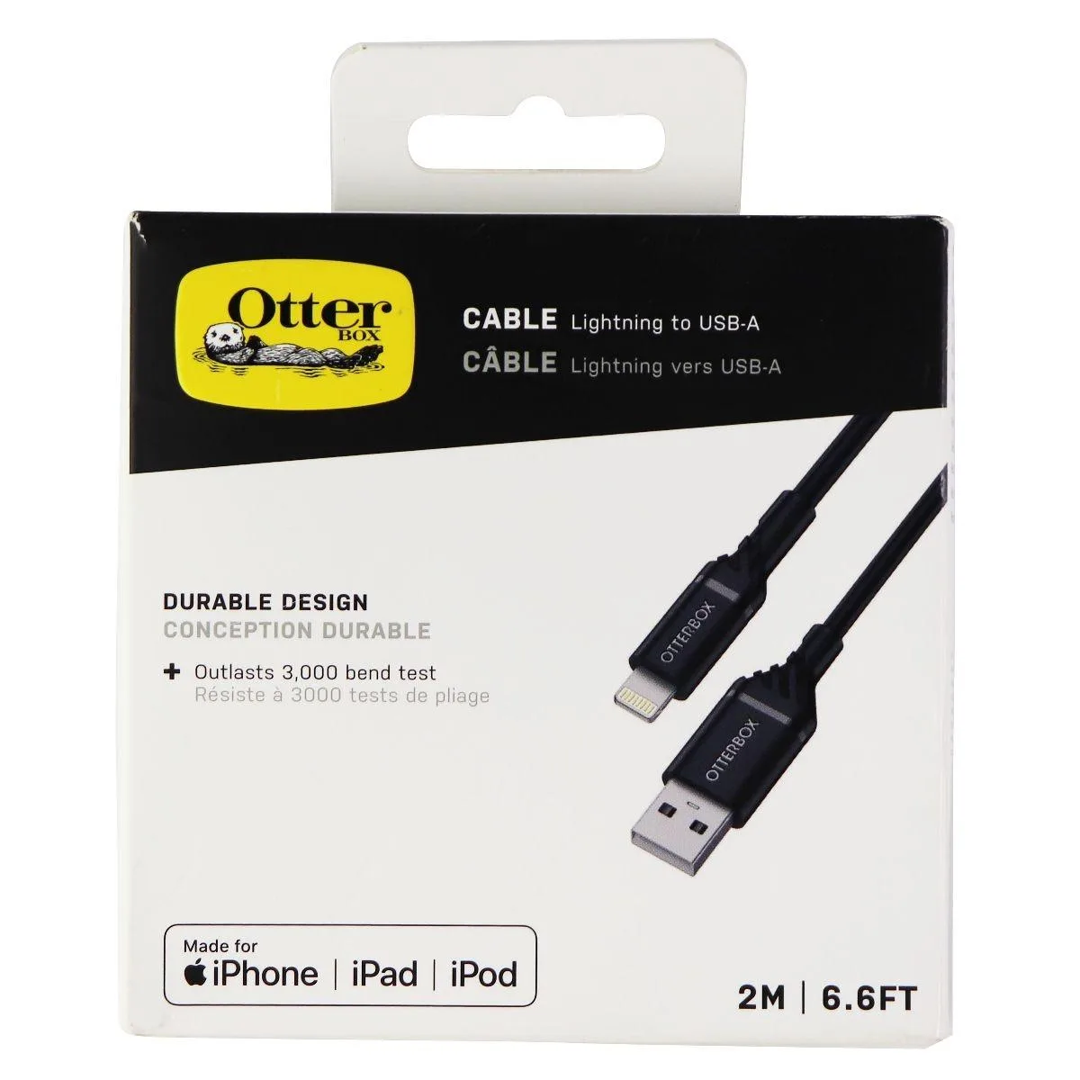 OtterBox OtterBox USB to Lightning 8-Pin Cable 6.6 ft Black — product photo