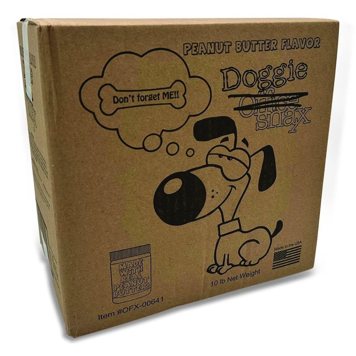 Cardboard box of peanut butter dog biscuits, 10 lb