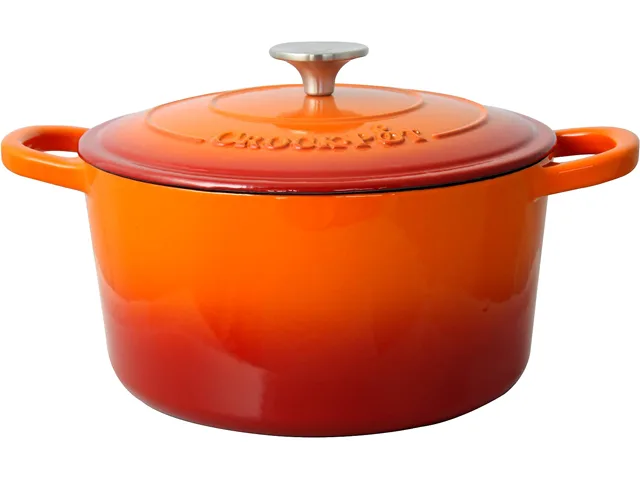 Crock-Pot Crock-Pot 109469.02 Artisan 5-Quart Round Enameled Cast Iron Dutch Oven Sunset Orange cookware — product photo