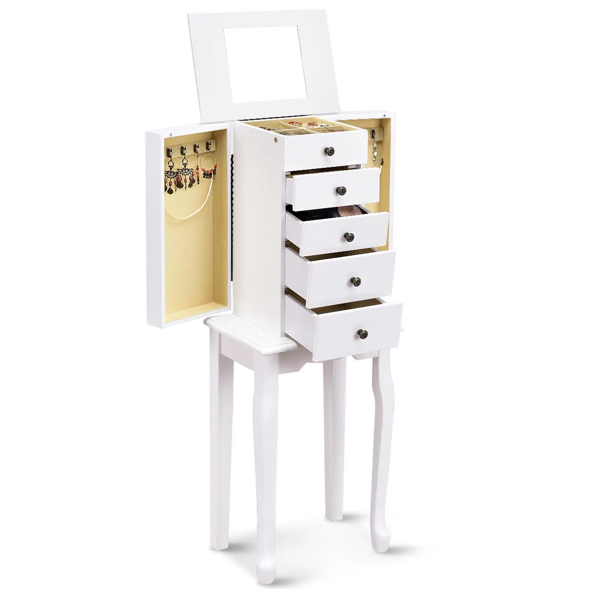 Costway Costway Jewelry Cabinet Armoire White — product photo