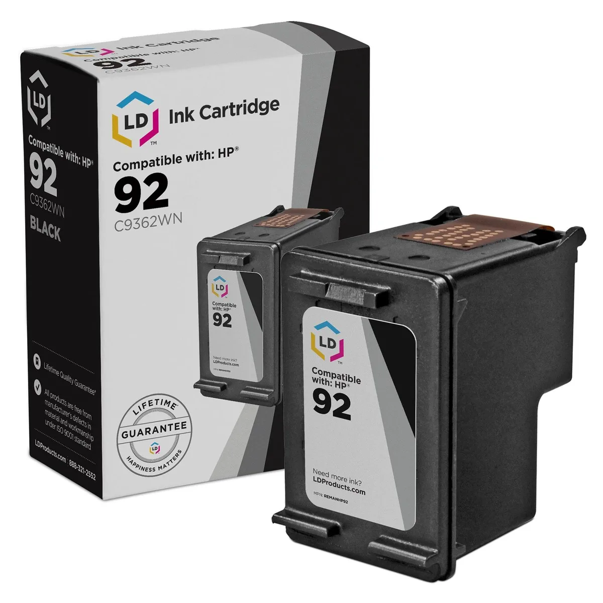 LD Products LD Products HP 92 C9362WN Black Remanufactured Ink Cartridge 200 Pages — product photo