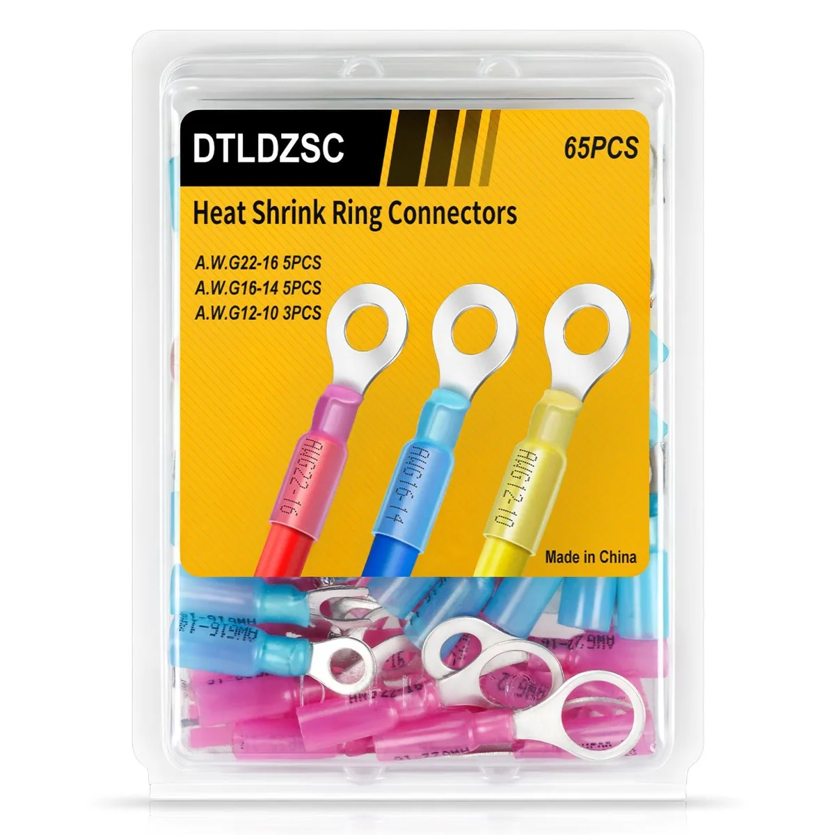  DTLDZSC 65PCS Marine Grade Heat Shrink Wire Connectors AWG 22-10 — product photo