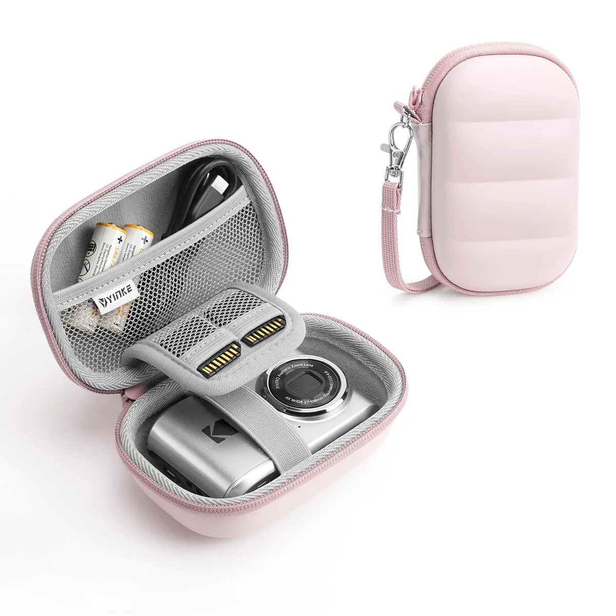 YINKECASE S-040618PK Camera Case for CAMKORY DC403, KODAK PIXPRO FZ55/FZ45, Pink — product photo
