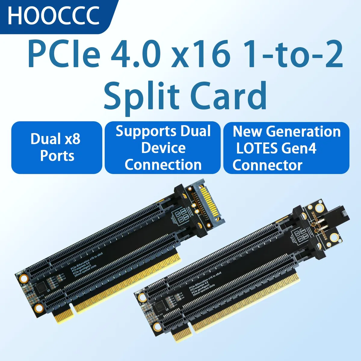 HOOCCC HOOCCC P2A PCIe 4.0 x16 to Dual x8 Split Card — product photo