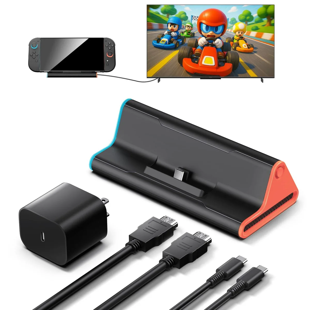  BINBOK VR Switch 2 Dock with 60W Charger &amp; HDMI 2.0 — product photo