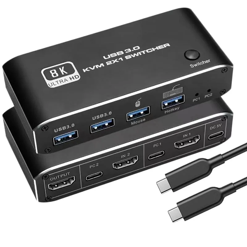ESTONE ESTONE OZK4 8K 60Hz HDMI 2.1 KVM Switch 2-Port — product photo