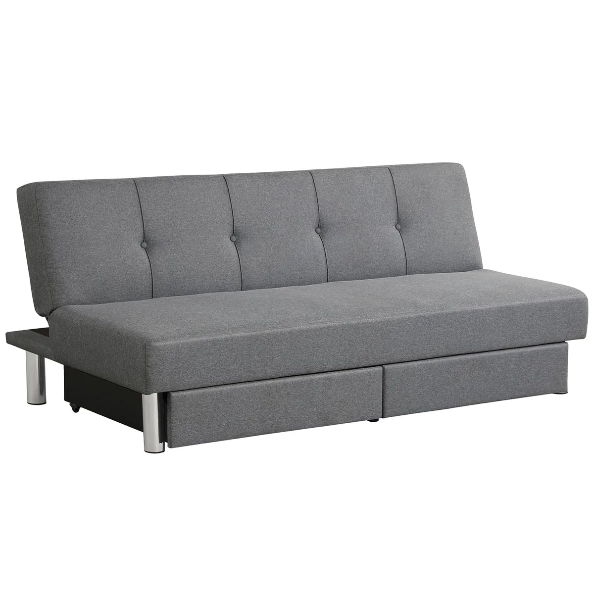 Costway Costway Convertible Futon Sofa Bed Grey with Two Drawers — product photo