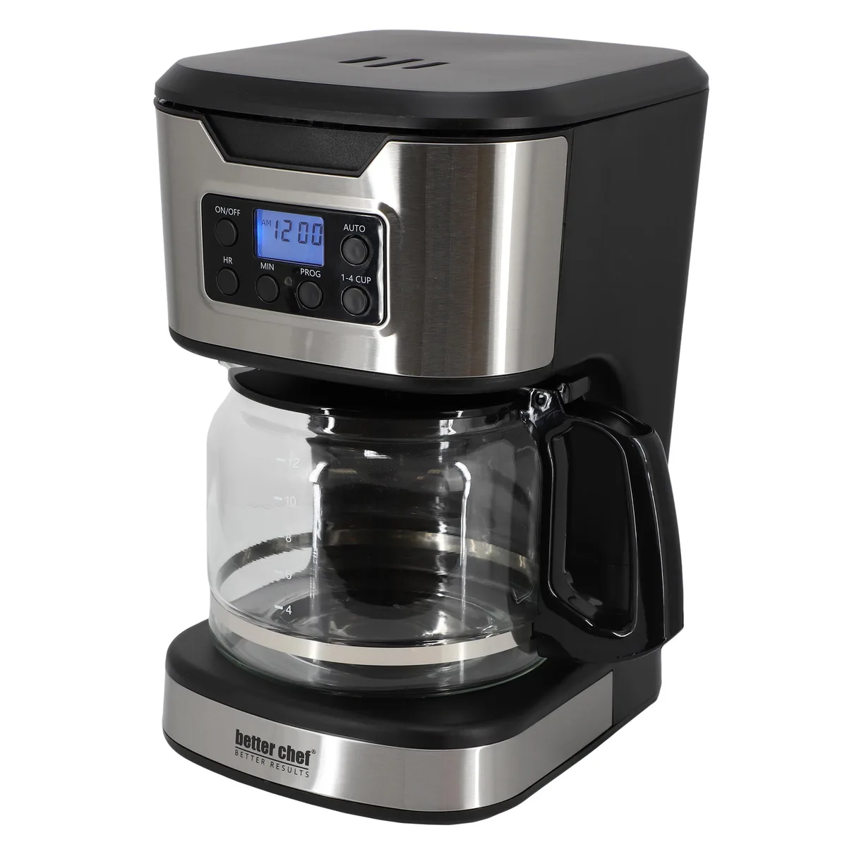 Better Chef Better Chef 510122554M 12-Cup Programmable Automatic Coffee Maker Black Stainless Steel — product photo