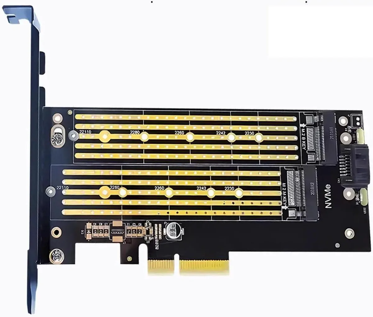 SMUGDESK SMUGDESK K6 PCIe 5.0/4.0 Dual M.2 NVMe &amp; SATA Adapter Card — product photo