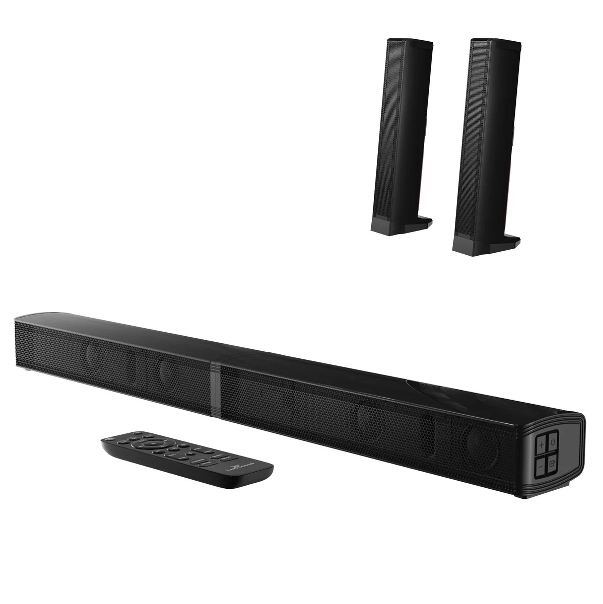 Black detachable soundbar with metal cabinet, 6.5 inch driver, 90W, Bluetooth 5.3