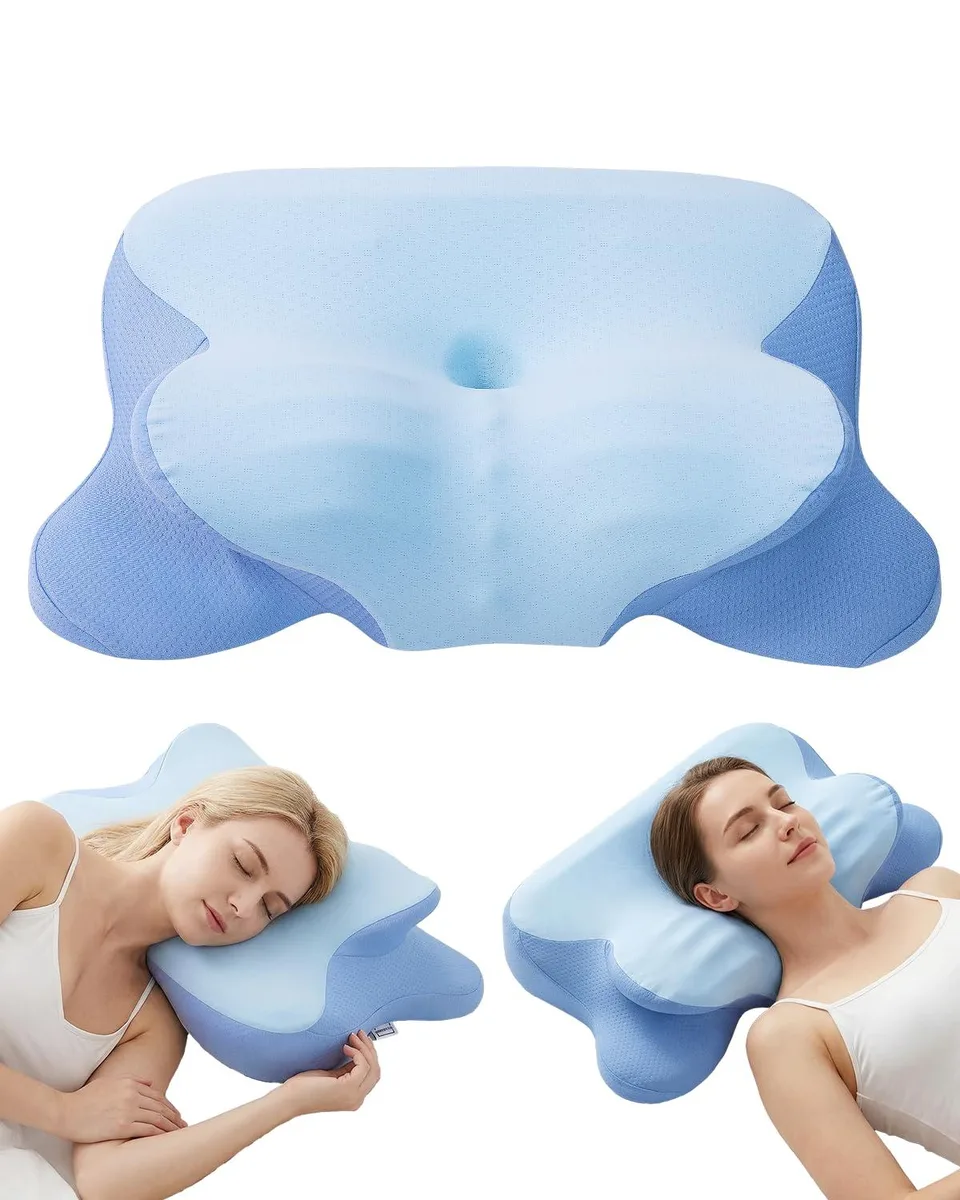 Ten black cervical neck pillows in adult size