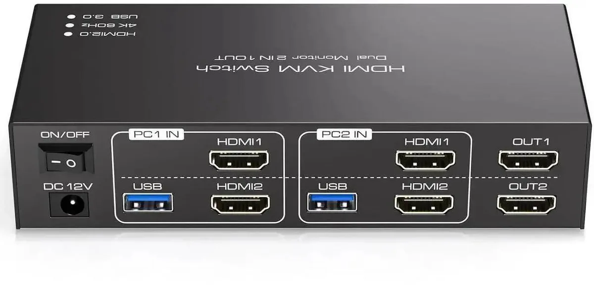 Vszerda Vszerda 2x2 HDMI KVM Switch Dual Monitor 4K 60Hz USB 3.0 — product photo