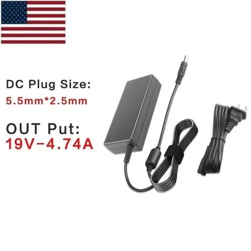 Compact black AC adapter with integrated LED indicator and detachable power cord