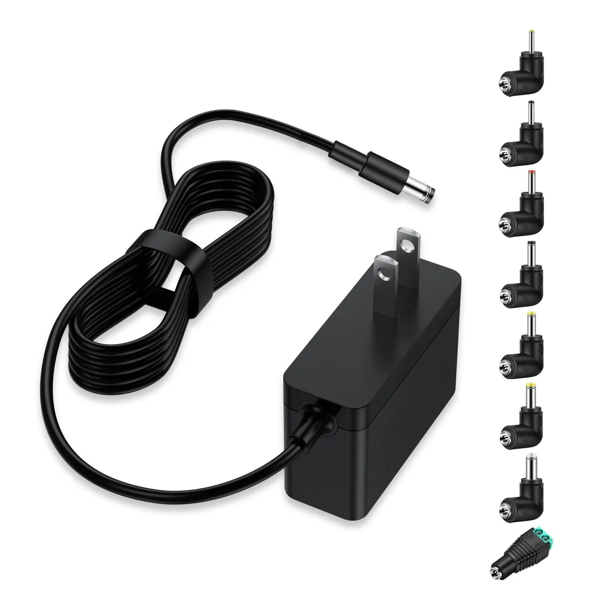 Black Dell barrel power adapter 12 V 2 A 55 mm × 21 mm 4.9 ft cable