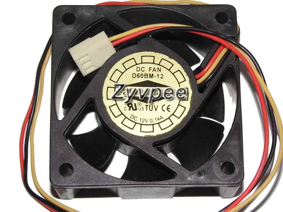 Zyvpee Zyvpee D60BM-12 60x25mm 12V .14A 3-pin case fan — product photo