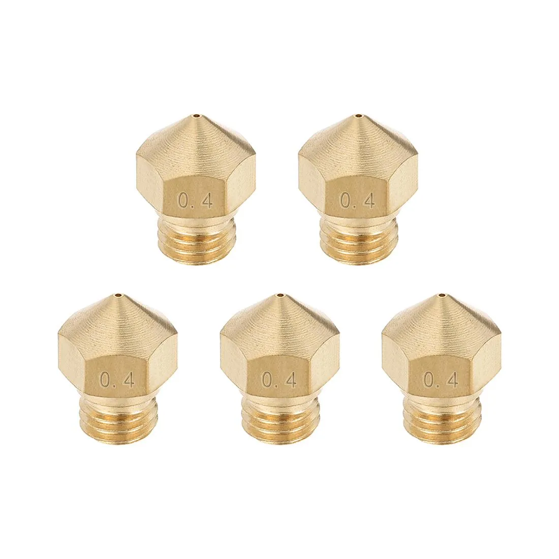 Unique-Bargains Unique-Bargains 0.4mm 3D Printer Nozzle MK10 Brass 5pcs — product photo