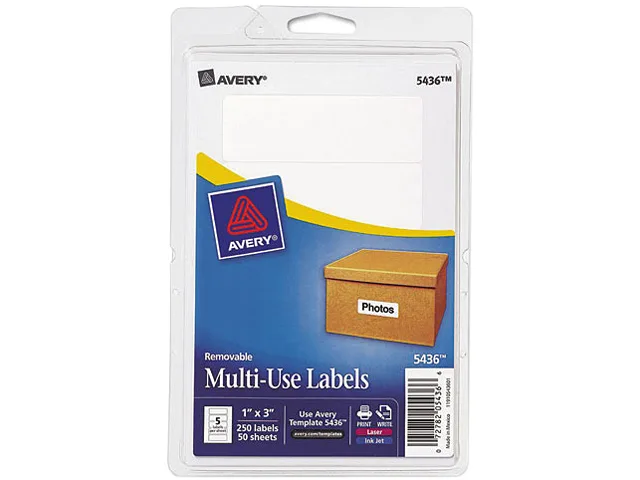 Avery Avery 5436 Removable Multi-Use Labels White 250 Pack — product photo