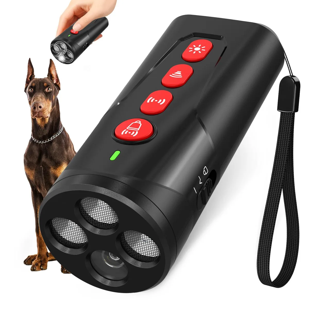 DNBeffulgent DNBeffulgent TZ-U65 Ultrasonic Dog Training Aid Red Button 6 Modes 23ft Range — product photo