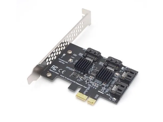 Bean Bean 4-Port SATA 6Gbps PCIe x1 Expansion Card with ASMEDIA 1061 Chip — product photo