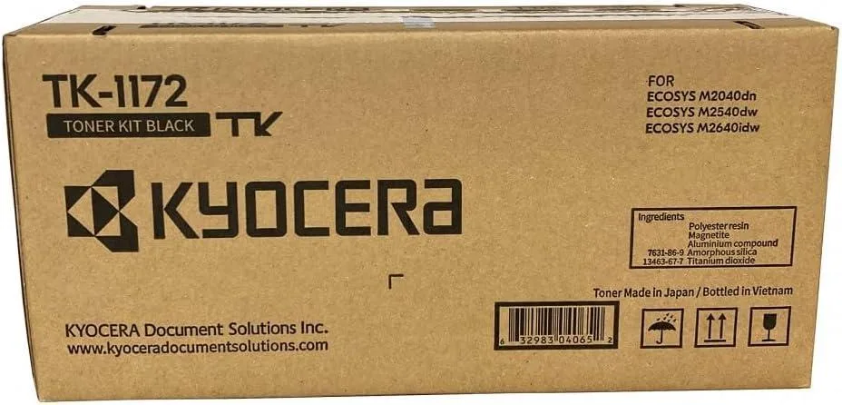 Kyocera Kyocera Genuine TK-1172 Black Toner Cartridge for ECOSYS M2040dn M2540dw M2640idw 7200 Pages — product photo