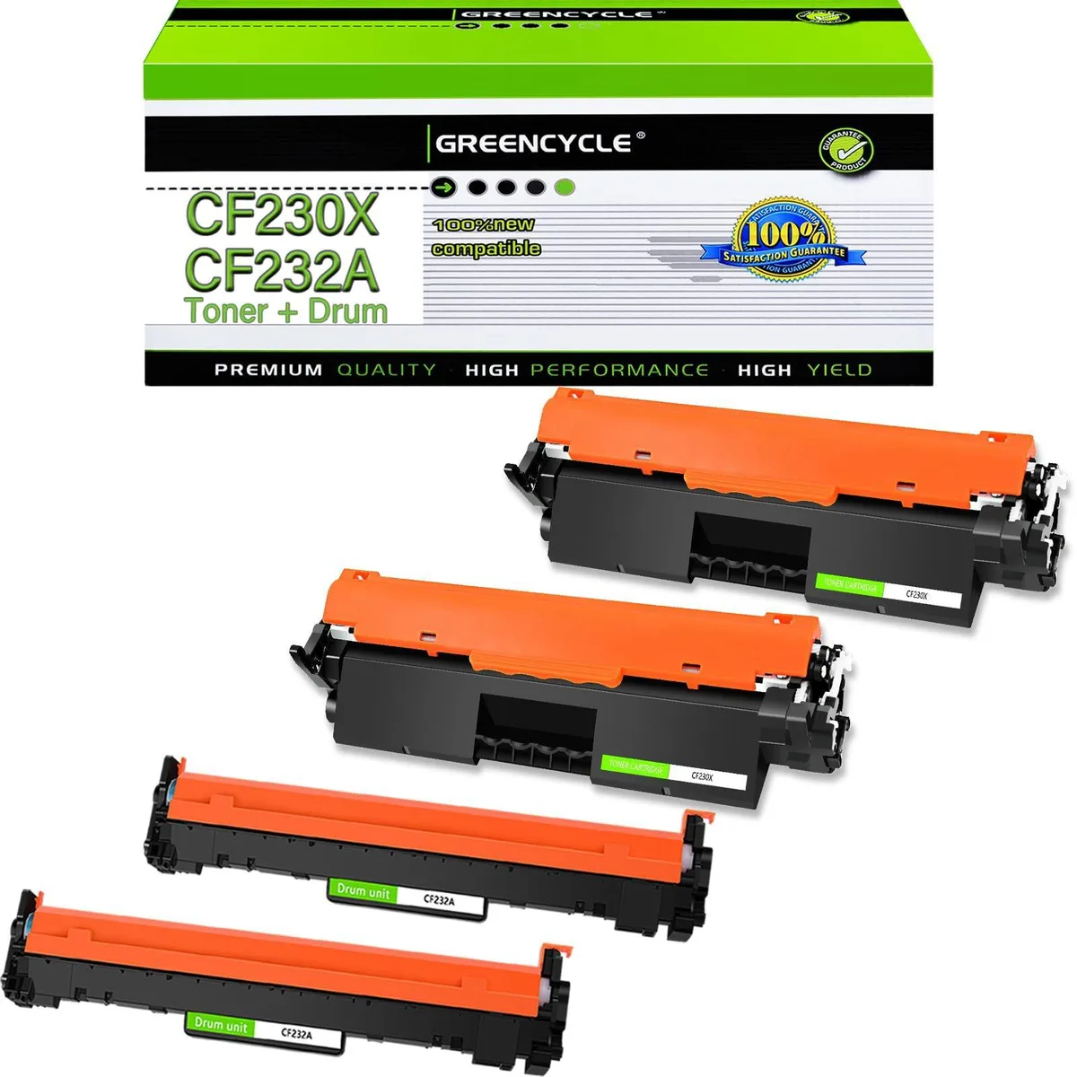 GREENCYCLE GREENCYCLE CF230X &amp; CF232A toner &amp; drum set (2×30X + 2×32A) — product photo