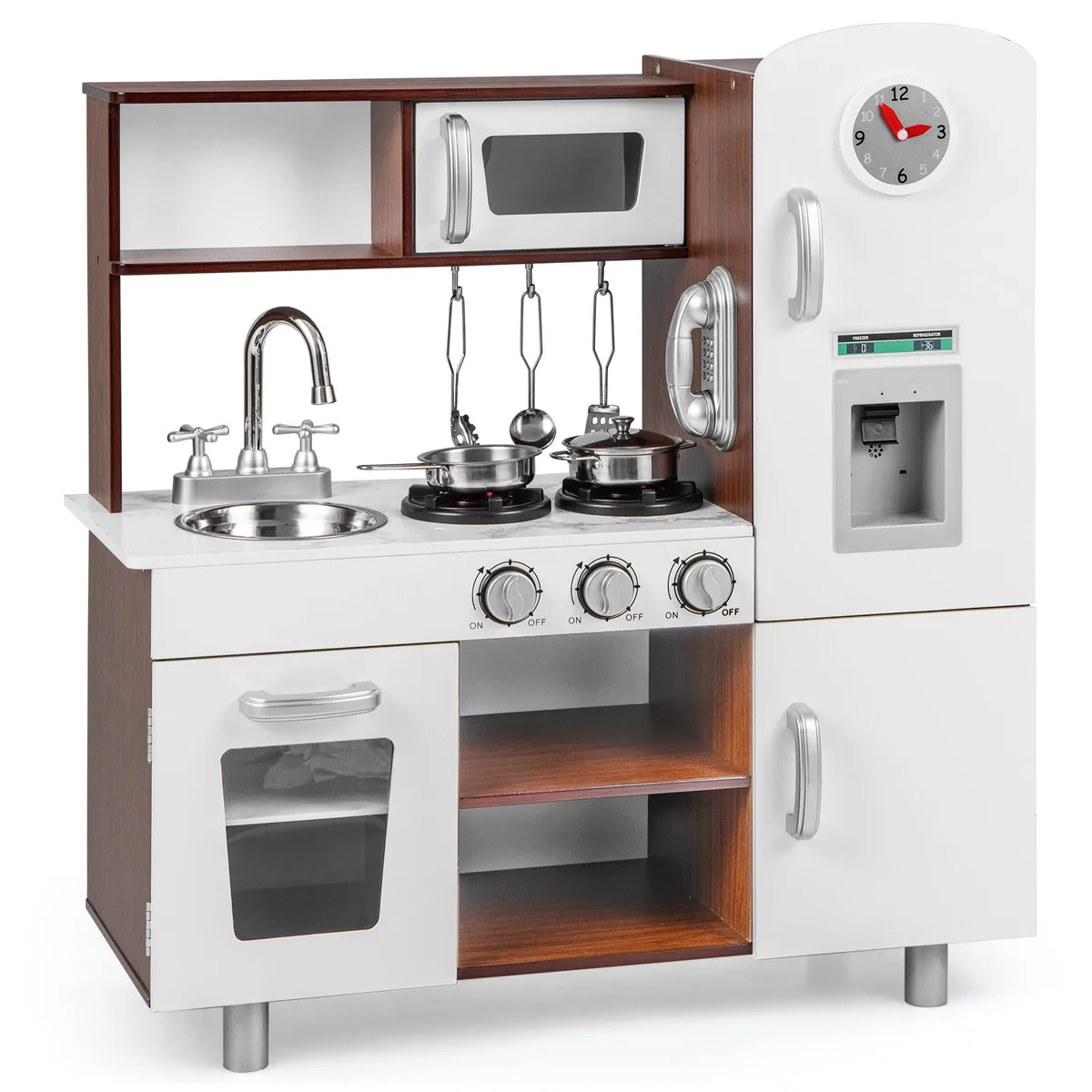 SlickBlue SlickBlue Kitchen Playset Brown White 29x11.5x32 pretend play — product photo