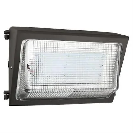 Rectangular LED wallpack, bronze die-cast aluminium housing, polycarbonate lens