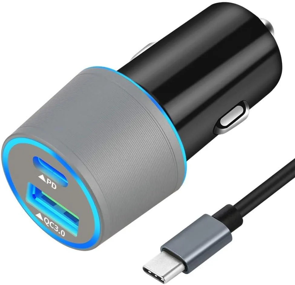 Leelbox Leelbox 45W USB-C Car Charger PD QC3.0 3.3ft Cable — product photo