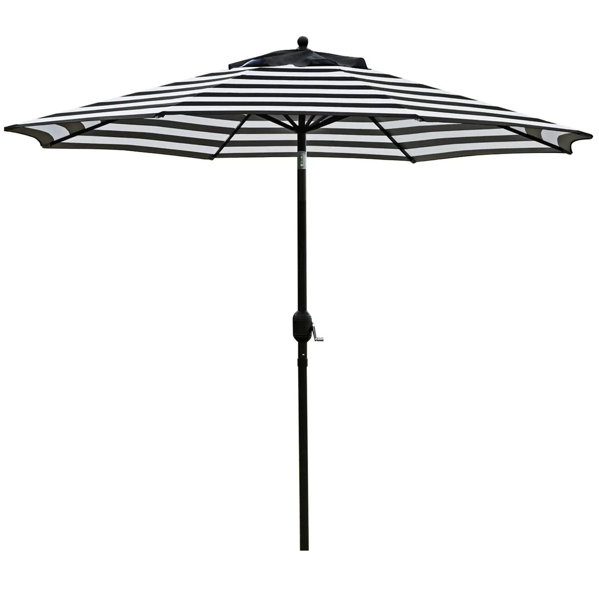 9 ft Patio Umbrella PU-T Crank Lift Black White 8 Ribs 40mm Pole — product photo
