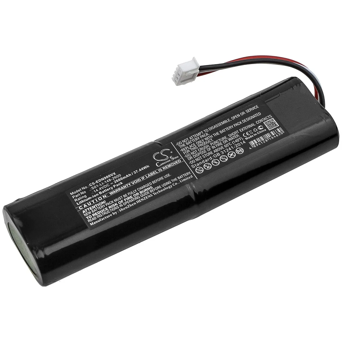 Cameron Sino 2600mAh 14.4V dry cell battery for Ecovacs Deebot Ozmo 900/901/905/920/930/937 — product photo