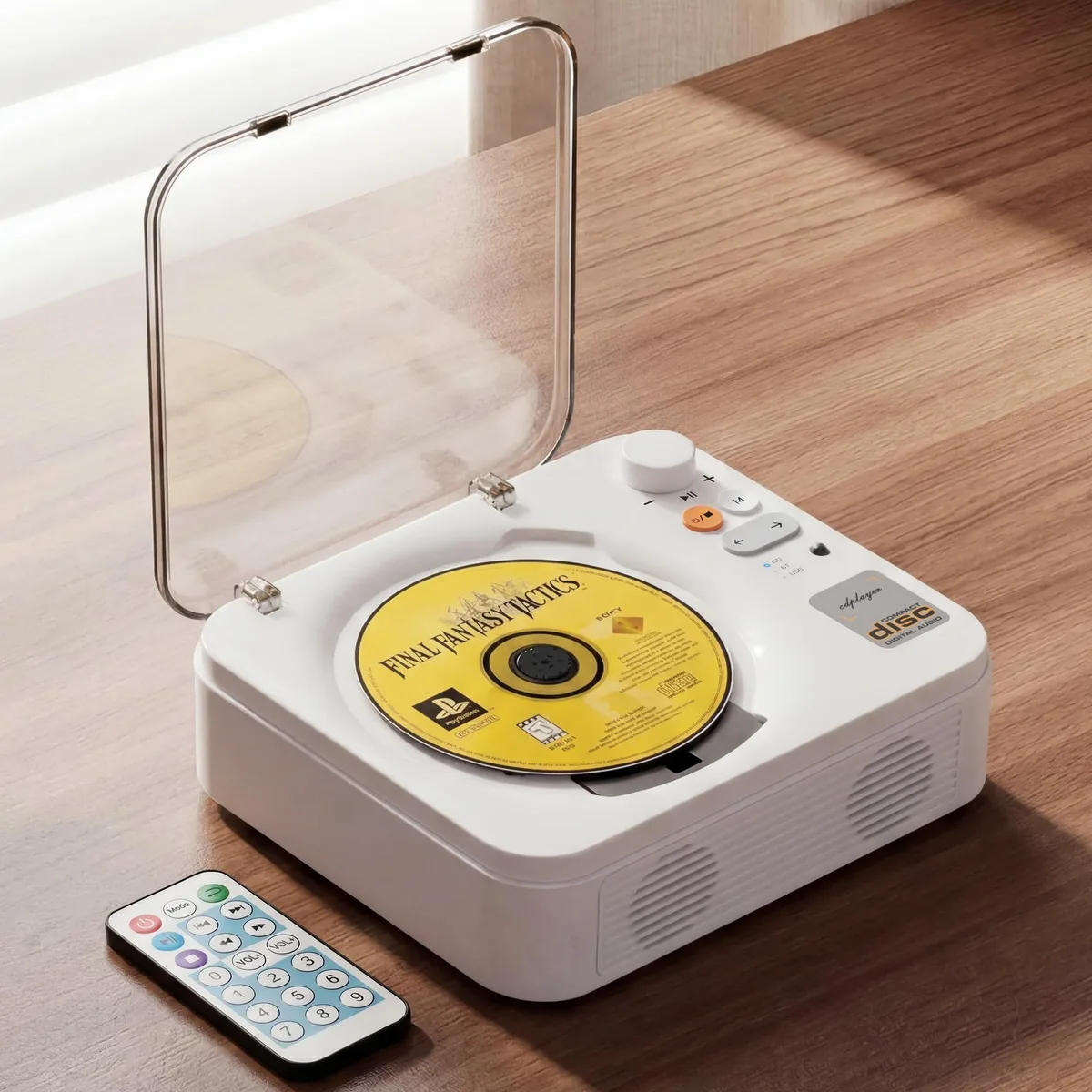  Portable CD Player Bluetooth 5.1 2000mAh White — product photo