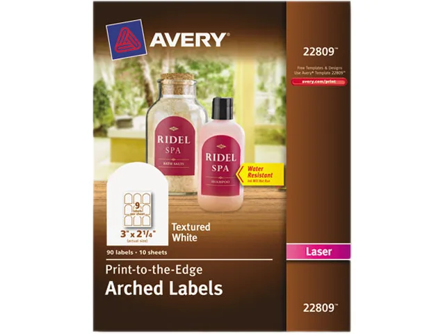 Avery Dennison Avery Dennison 22809 Promotional Label 3" x 2.25" Arch White Laser 9/Sheet — product photo
