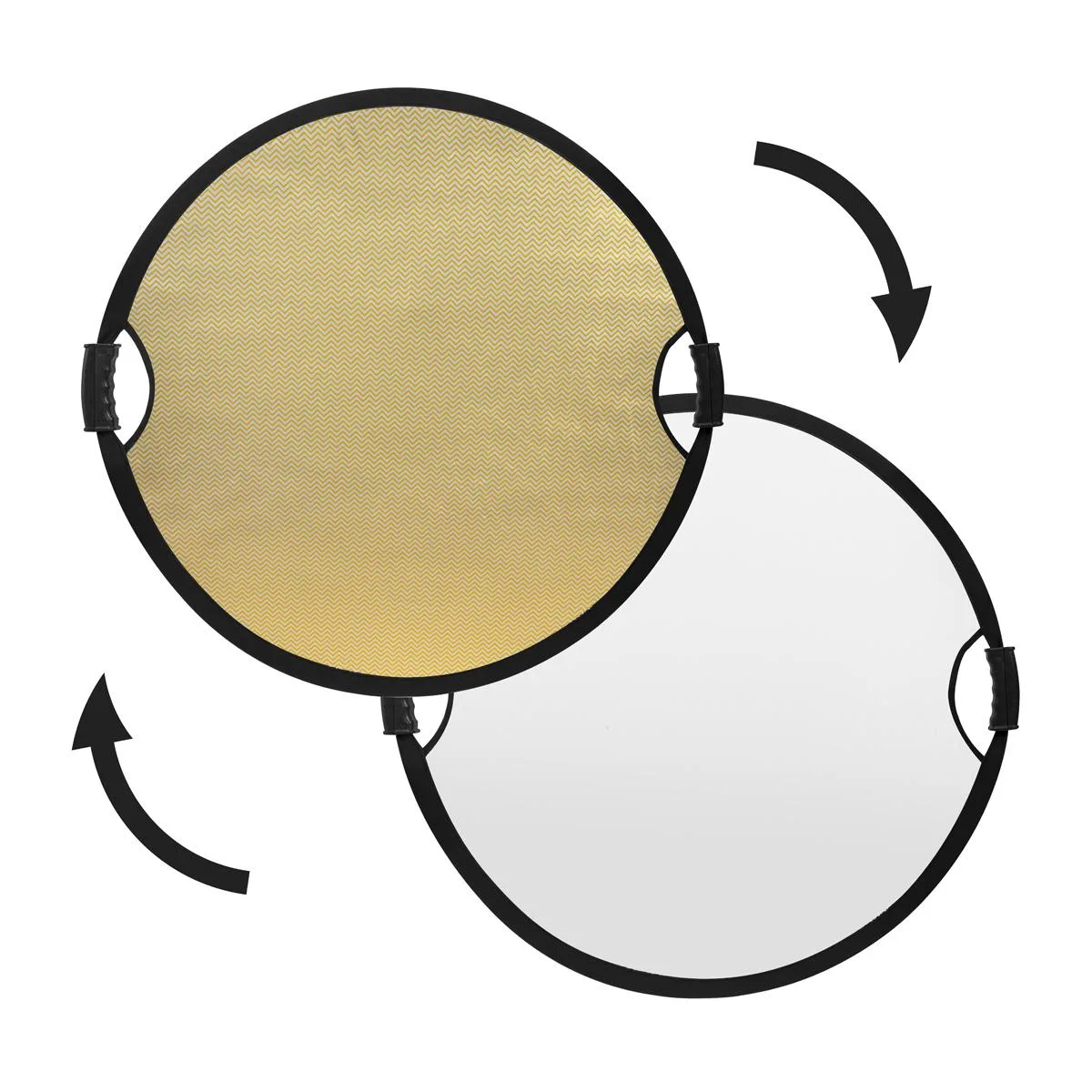 Adorama Adorama Glow Circular Collapsible Reflector 32" Wave Gold/White with Handles — product photo