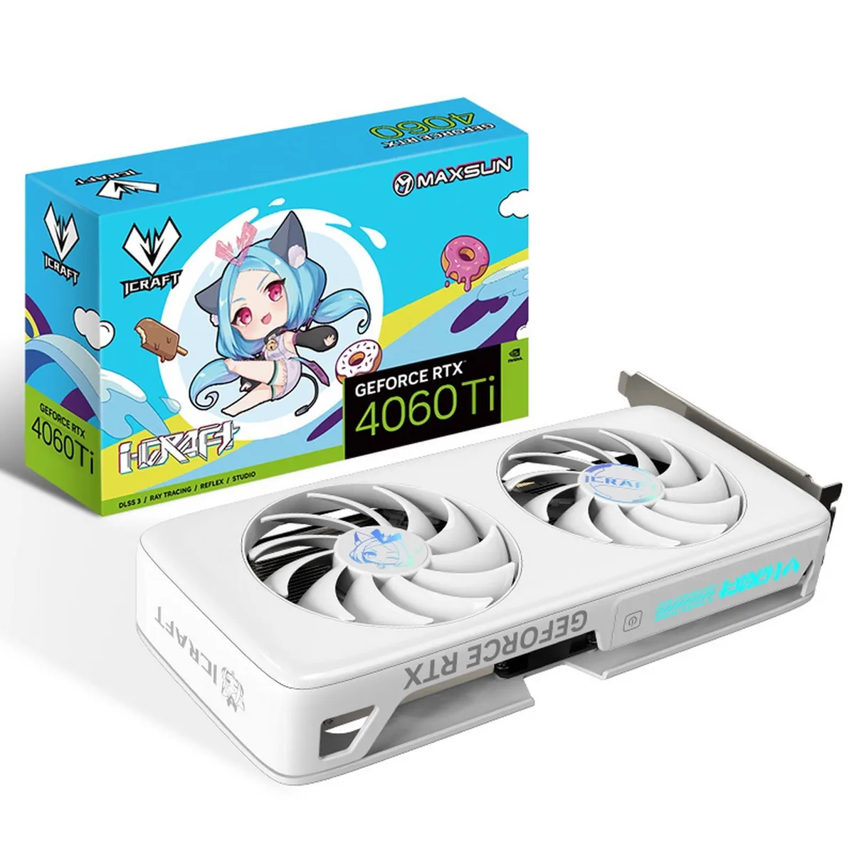 MAXSUN MAXSUN GeForce RTX 4060 Ti iCraft OC ACGN Limited Edition 8GB GDDR6 graphics card — product photo