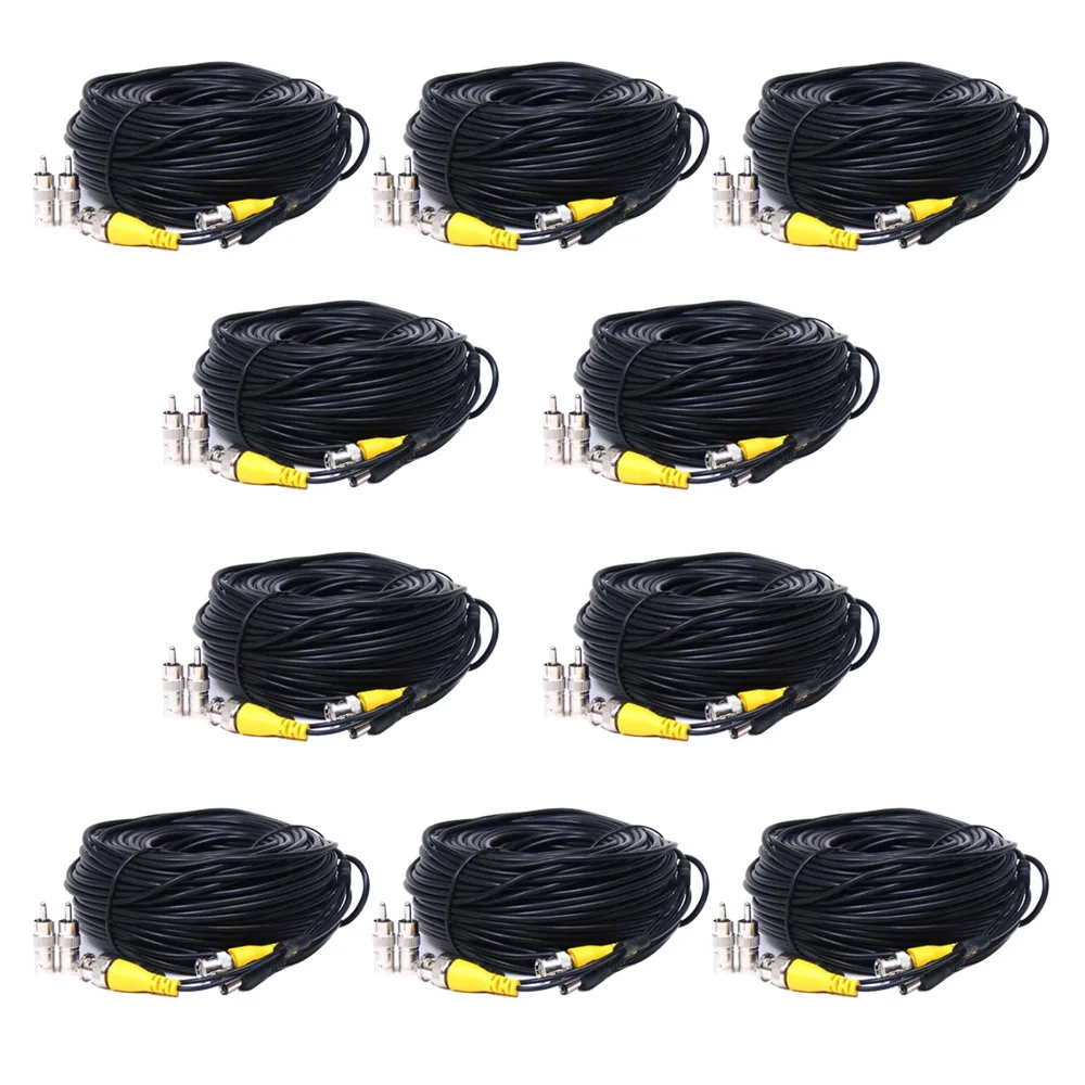 VideoSecu VideoSecu CBV15010 10 Pack 150ft BNC RCA Video Power Cable surveillance accessory — product photo