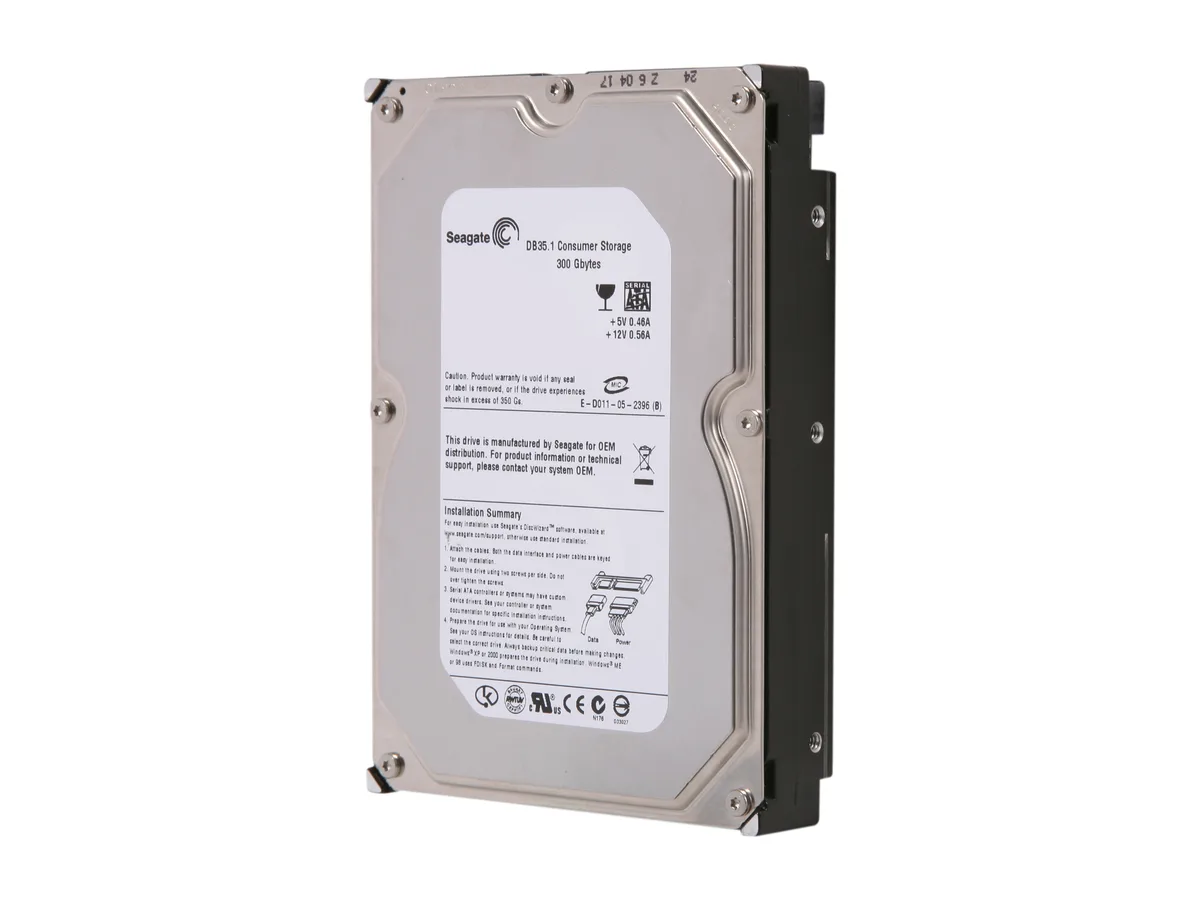 Seagate Seagate DB35 ST3300831SCE 300GB 7200 RPM 8MB SATA 1.5Gb/s 3.5" internal hard drive — product photo