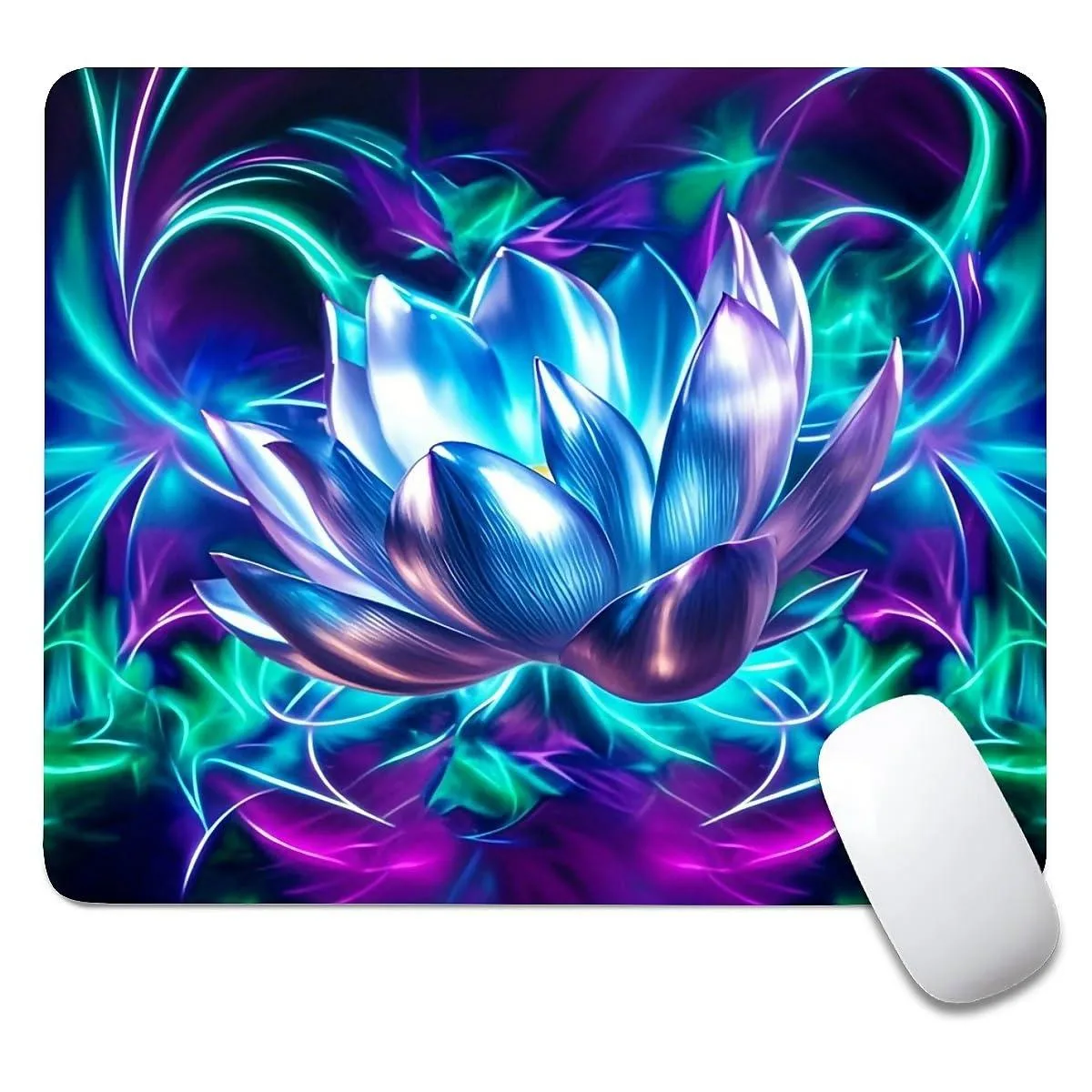  CANFLASHION Mouse Pad Blue-Purple Lotus S3034 9.5x7.9in — product photo