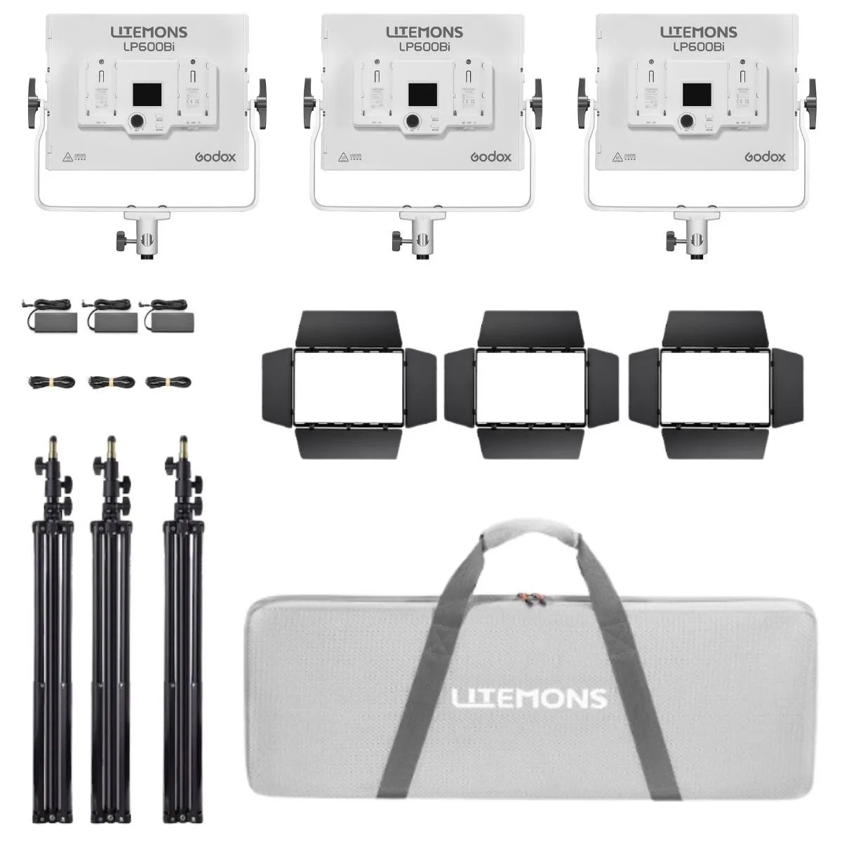Godox Photo Equipment Co. Ltd Godox Litemons LP600Bi 60W Bi-Color LED Panel Kit 3-Light — product photo