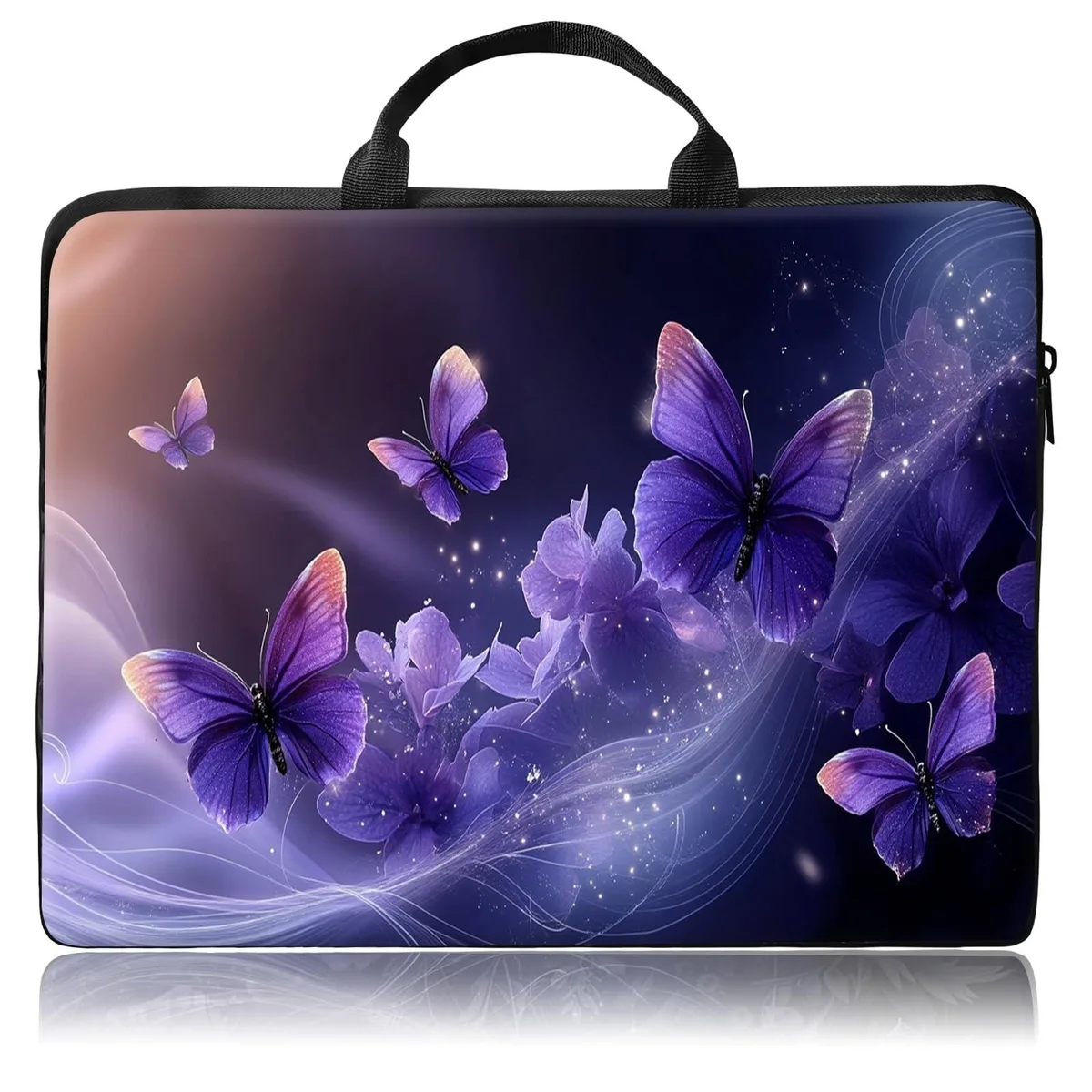 ALSEYE ALSEYE 14-15.6 Inch Laptop Sleeve Purple Butterfly 2 in 1 accessory — product photo