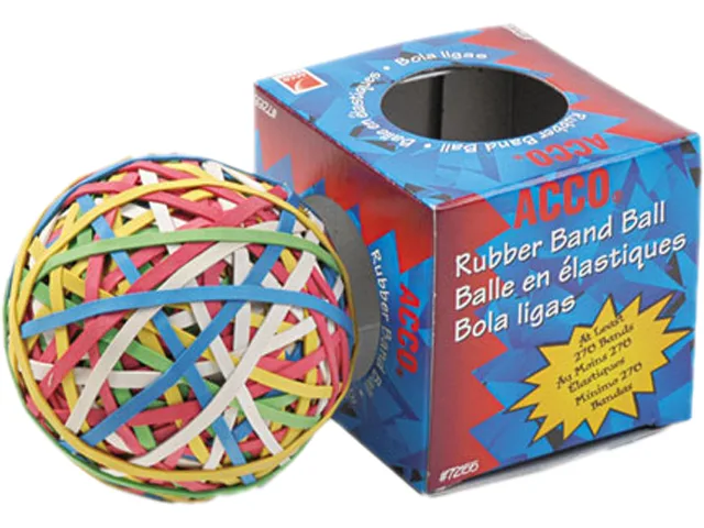 Multicolor rubber band ball, approximately 275 bands