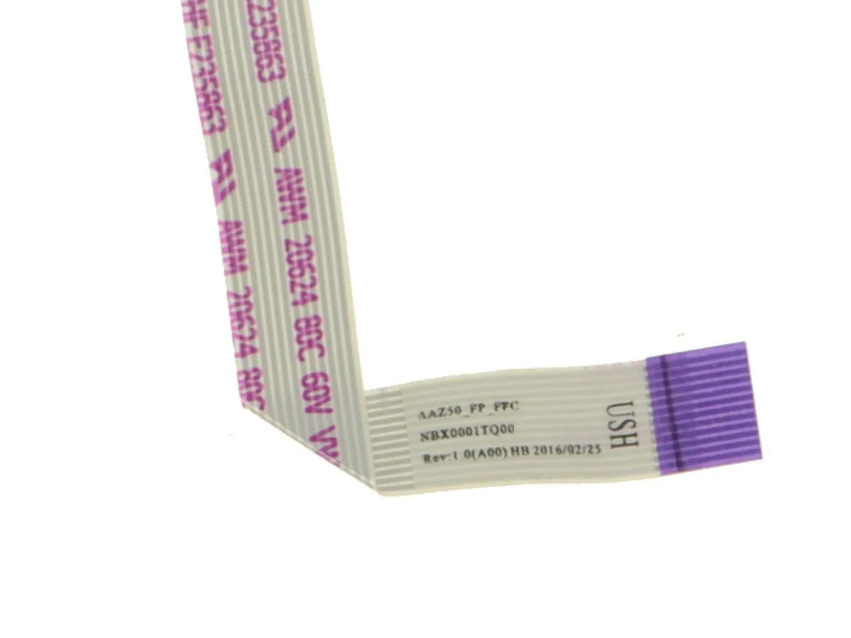 Flat orange ribbon cable with connectors on both ends