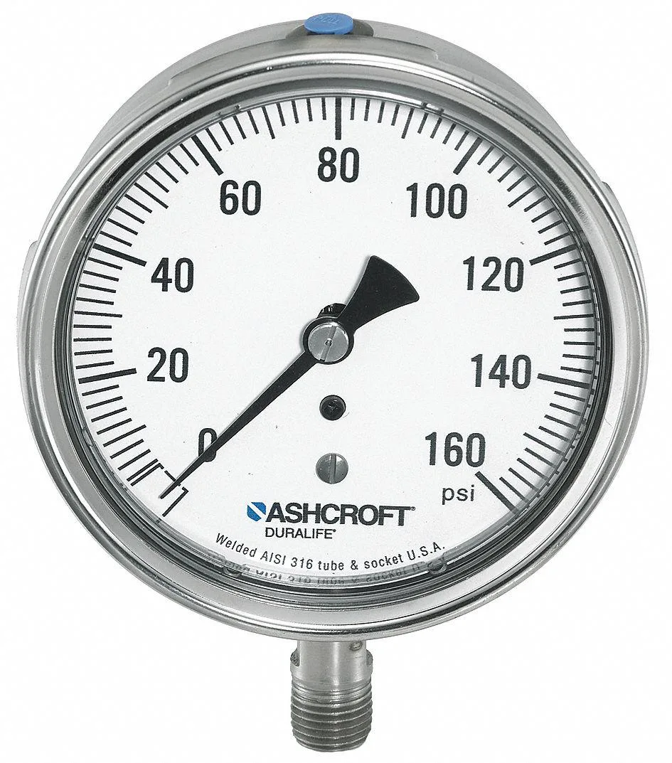 Ashcroft Ashcroft 251009 pressure gauge 0-100 psi 1/4 NPT 304 SS — product photo