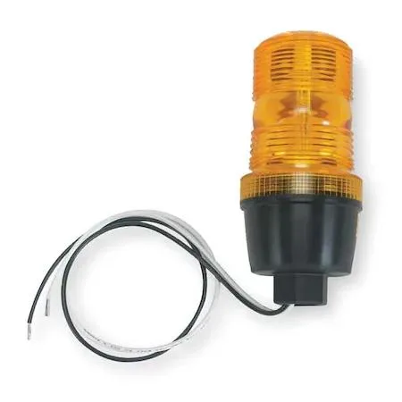 Amber strobe warning light with dome lens and fiber nylon housing