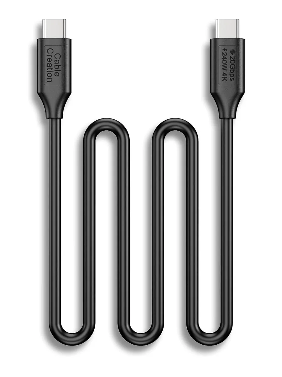 A 3.3ft USB-C to USB-C cable with a woven finish and straight connectors